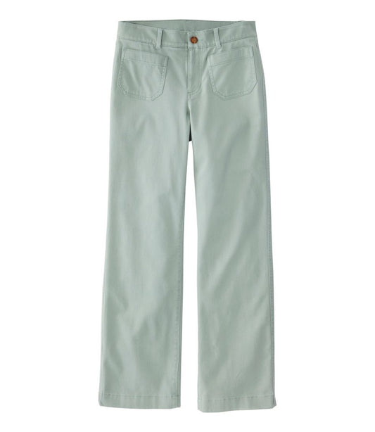 L.L.Bean | Women's Comfort Stretch Patch Pocket Pants, Mid-Rise Wide Straight-Leg Chino