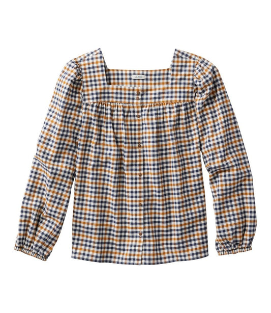 L.L.Bean | Women's Whisperweight Flannel Shirt, Squareneck