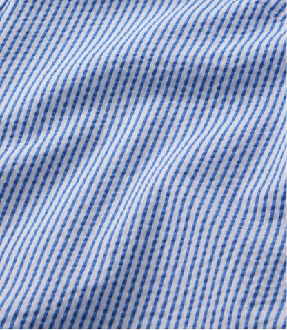 L.L.Bean | Women's Vacationland Seersucker Shirt, Short-Sleeve Popover Stripe