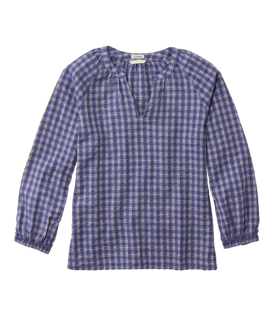 L.L.Bean | Women's Bean's Seacoast Seersucker Splitneck Shirt