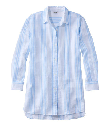 L.L.Bean | Women's Cloud Gauze Cover-Up Shirt, Stripe