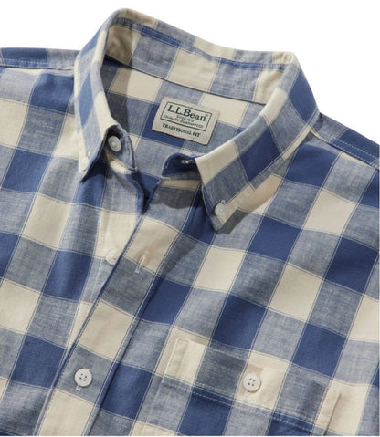 L.L.Bean | Men's Comfort Stretch® Chambray Shirt, Traditional Untucked Fit, Long-Sleeve, Print