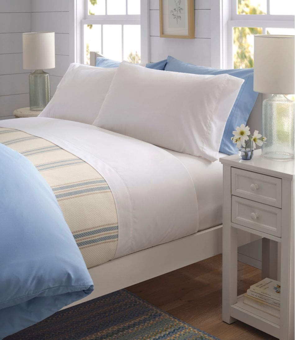 L.L.Bean | 280-Thread-Count Pima Cotton Percale Sheet, Fitted