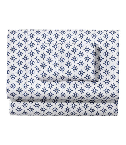 L.L.Bean | Sunwashed Percale Sheet Collection, Block Floral Print