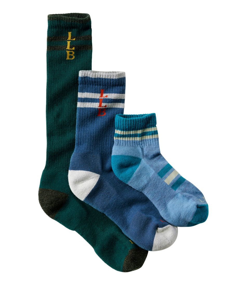 L.L.Bean | Adults' Katahdin Over the Calf Hiker Socks, Mountain Stripe