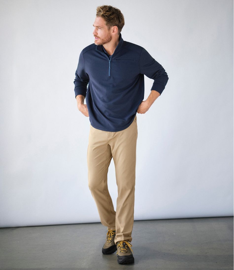 L.L.Bean | Men's VentureStretch Ottoman-Rib Pullover, Quarter-Zip