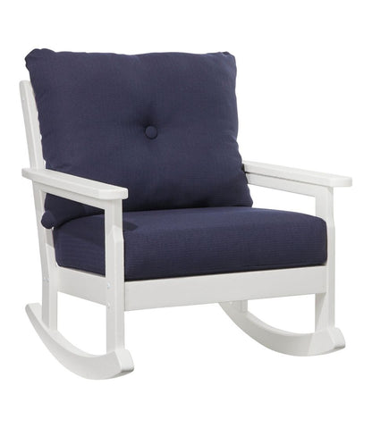 L.L.Bean | All-Weather Patio Rocker with Textured Cushion, White