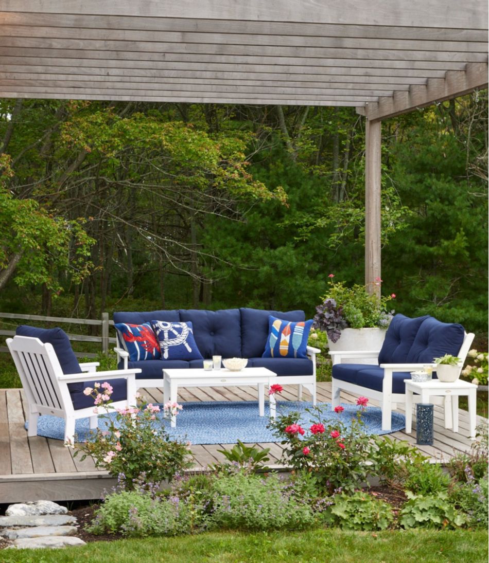 L.L.Bean | All-Weather Patio Sofa with Textured Cushions