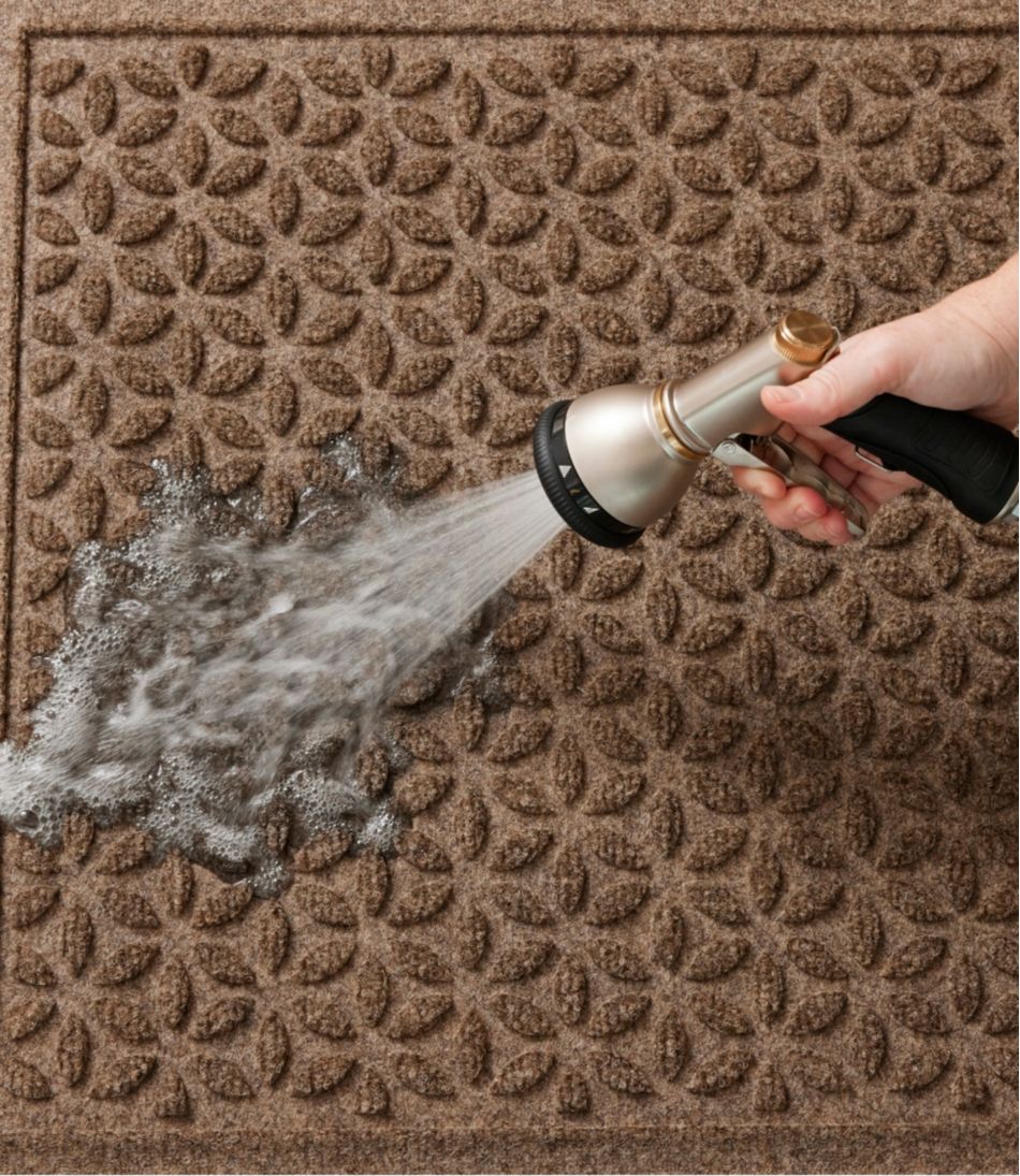 L.L.Bean | Heavyweight Recycled Waterhog Mat Runner, Blooming Circles