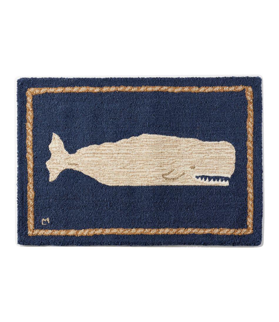 L.L.Bean | Wool Hooked Novelty Rug, Whale
