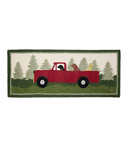L.L.Bean | Wool Hooked Novelty Runner, Dog Caravan
